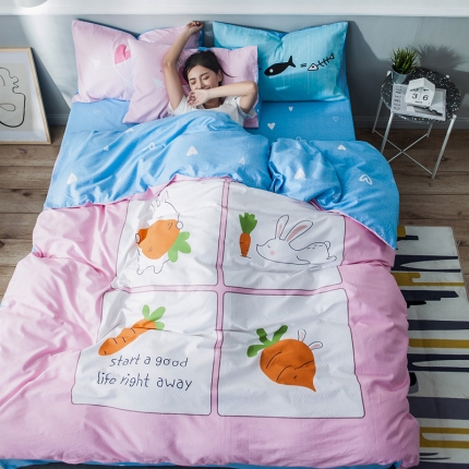 91家纺网 家纺一手货源 找家纺 加厚全棉刺绣四件套全棉卡通四件套大版四件套全棉三件套儿童 积木