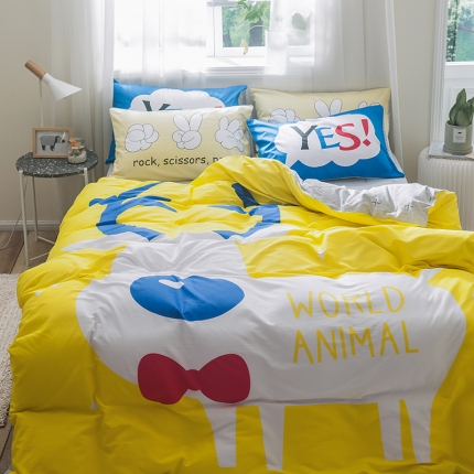 91家纺网 家纺一手货源 找家纺 加厚全棉刺绣四件套全棉卡通四件套大版四件套全棉三件套儿童 积木