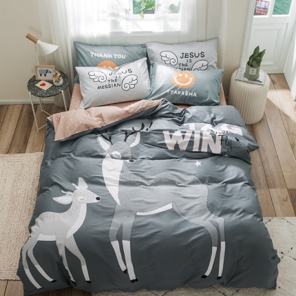 91家纺网 家纺一手货源 找家纺 加厚全棉刺绣四件套全棉卡通四件套大版四件套全棉三件套儿童 积木