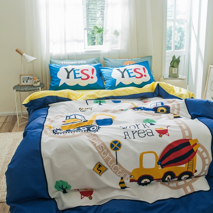 91家纺网 家纺一手货源 找家纺 加厚全棉刺绣四件套全棉卡通四件套大版四件套全棉三件套儿童 积木