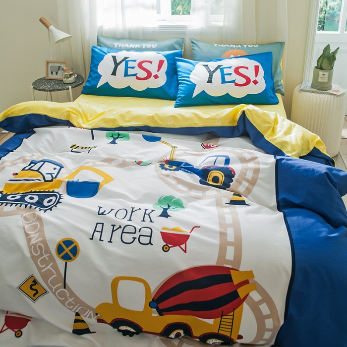 91家纺网 家纺一手货源 找家纺 加厚全棉刺绣四件套全棉卡通四件套大版四件套全棉三件套儿童 积木