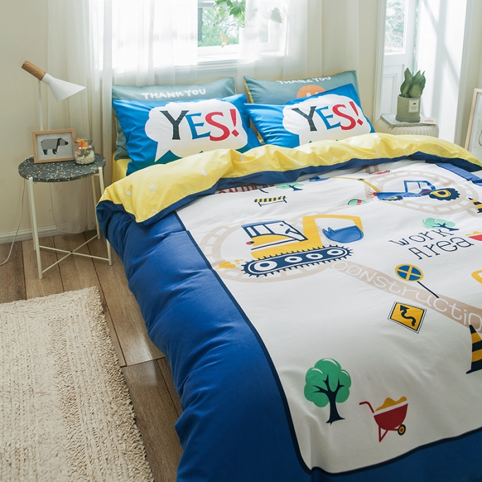 91家纺网 家纺一手货源 找家纺 加厚全棉刺绣四件套全棉卡通四件套大版四件套全棉三件套儿童 积木