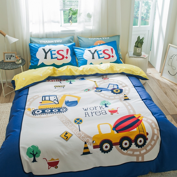 91家纺网 家纺一手货源 找家纺 加厚全棉刺绣四件套全棉卡通四件套大版四件套全棉三件套儿童 积木