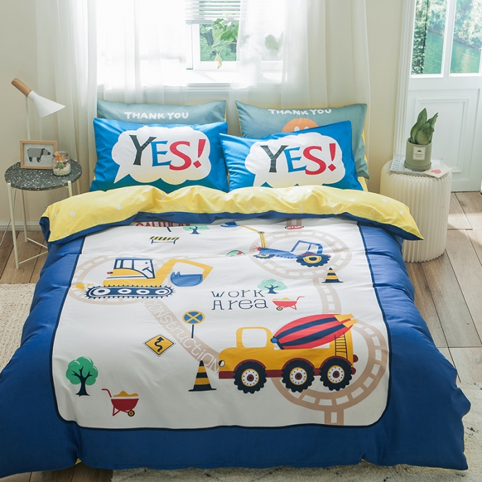 91家纺网 家纺一手货源 找家纺 加厚全棉刺绣四件套全棉卡通四件套大版四件套全棉三件套儿童 积木