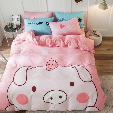 91家纺网 家纺一手货源 找家纺 （总）涵宸 chen新款绒-A棉大版B绒四件套