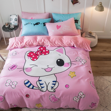 91家纺网 家纺一手货源 找家纺 （总）涵宸 chen新款绒-A棉大版B绒四件套