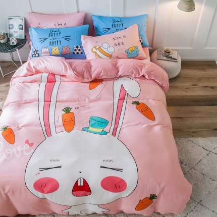 91家纺网 家纺一手货源 找家纺 （总）涵宸 chen新款绒-A棉大版B绒四件套