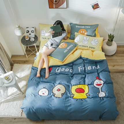 91家纺网 家纺一手货源 找家纺 （总）涵宸 chen新款绒-A棉大版B绒四件套