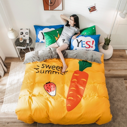 91家纺网 家纺一手货源 找家纺 （总）涵宸 chen新款绒-A棉大版B绒四件套