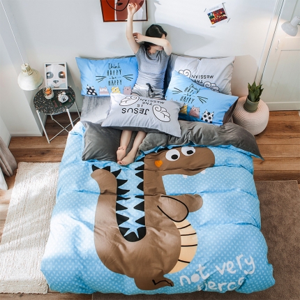 91家纺网 家纺一手货源 找家纺 （总）涵宸 chen新款绒-A棉大版B绒四件套