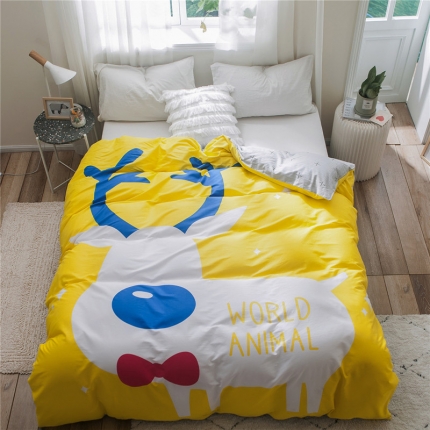 91家纺网 家纺一手货源 找家纺 总单品大版全棉被套纯棉卡通被套儿童被套四件套学生被套单被套
