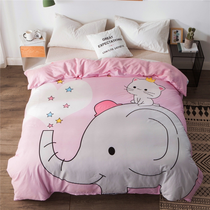 91家纺网 家纺一手货源 找家纺 总单品大版全棉被套纯棉卡通被套儿童被套四件套学生被套单被套