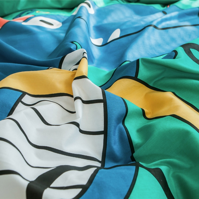 91家纺网 家纺一手货源 找家纺 加厚全棉刺绣四件套卡通四件套大版四件套全棉三件套儿童 恐龙假日