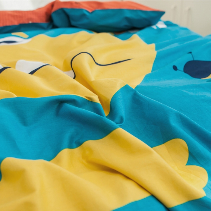 91家纺网 家纺一手货源 找家纺 单品大版全棉被套纯棉被套卡通儿童被套四件套学生单被套中华恐龙