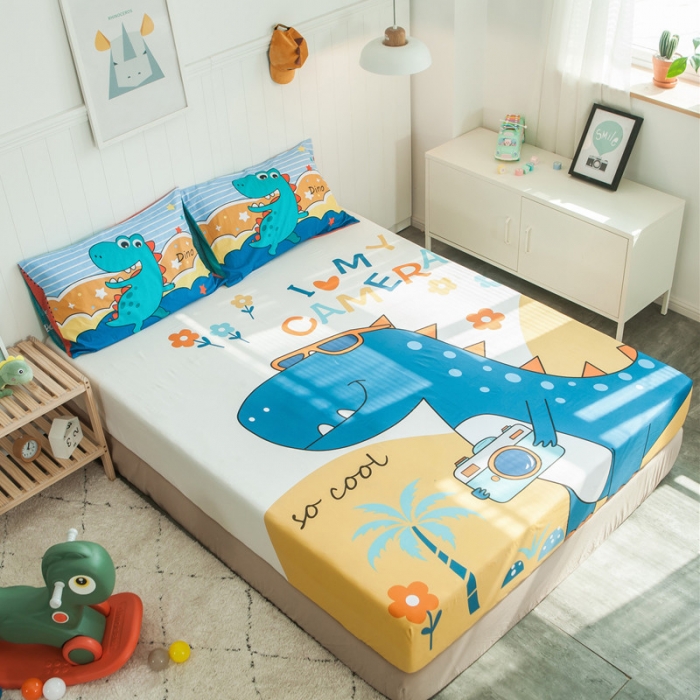 91家纺网 家纺一手货源 找家纺 全棉大版床笠纯棉床笠卡通儿童学生床笠单床笠单品床笠