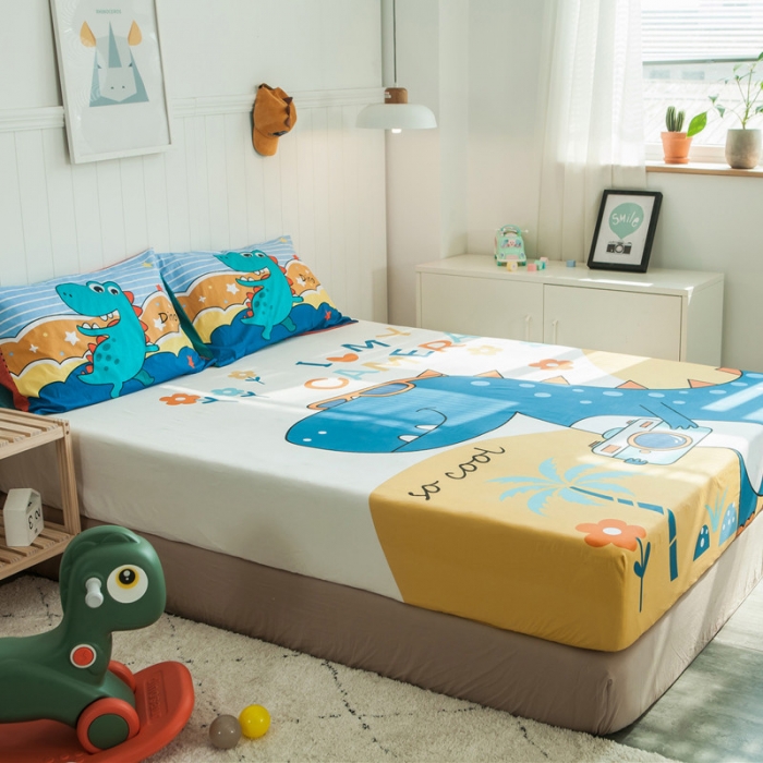 91家纺网 家纺一手货源 找家纺 全棉大版床笠纯棉床笠卡通儿童学生床笠单床笠单品床笠