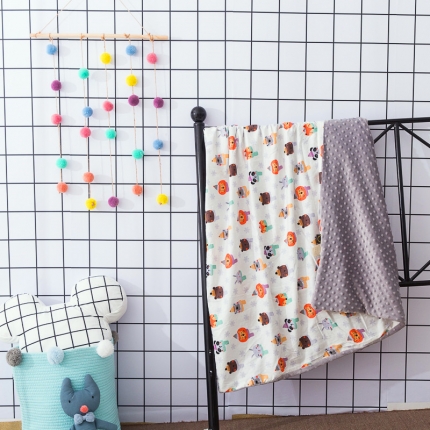 91家纺网 家纺一手货源 找家纺 十九色家纺2019新款婴幼儿豆豆绒法莱绒水晶绒安抚毯被 圣诞