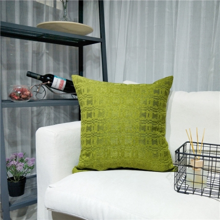 91家纺网 家纺一手货源 找家纺 希诺家居 北欧现代简约纯色棉麻抱枕沙发办公室靠垫 青苔绿