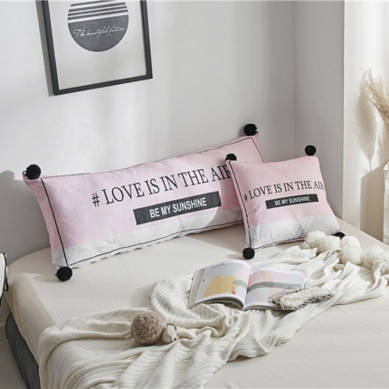 91家纺网 家纺一手货源 找家纺 （总）希诺家居ins毛球款双面数码印花水晶绒床头大靠垫可拆洗