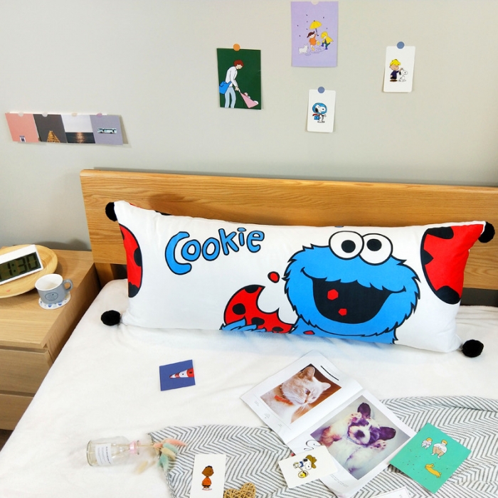 91家纺网 家纺一手货源 找家纺 希诺 2019新款水晶绒长靠垫 芝麻街