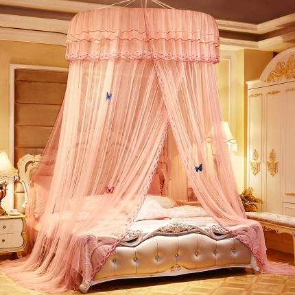 91家纺网 家纺一手货源 找家纺 （总）雪姿2023新品单开门直径1.2米圆顶蚊帐-兰馨