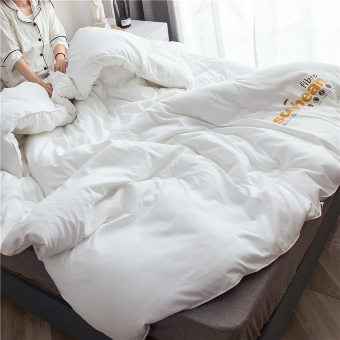 91家纺网 家纺一手货源 找家纺 大豆纤维加厚保暖冬被四季被春秋被子母被被子被芯  白色