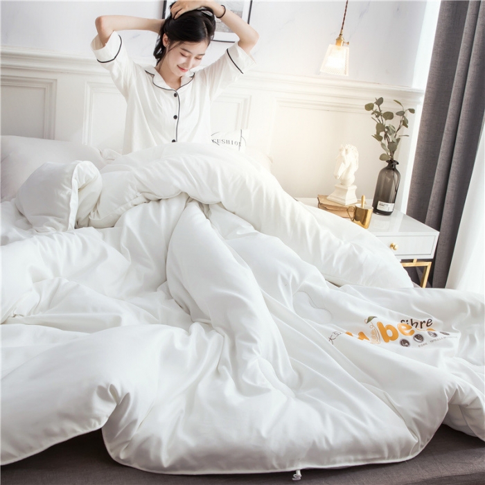 91家纺网 家纺一手货源 找家纺 大豆纤维加厚保暖冬被四季被春秋被子母被被子被芯  白色