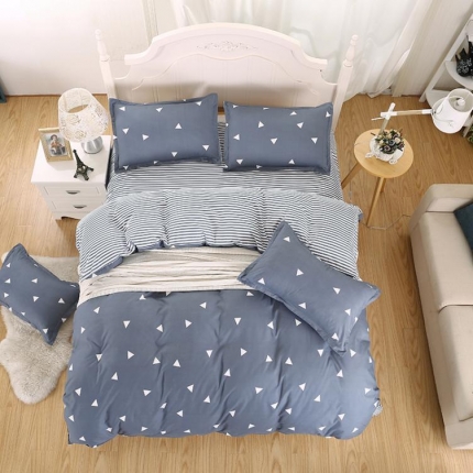 91家纺网 家纺一手货源 找家纺 米粒家纺 2018新品芦荟棉四件套卡奇诺