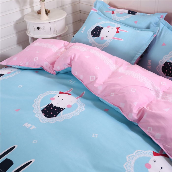 91家纺网 家纺一手货源 找家纺 米粒家纺 2018新品芦荟棉四件套好朋友