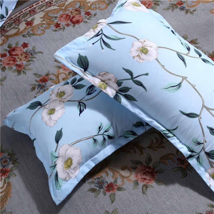 91家纺网 家纺一手货源 找家纺 米粒家纺 2018新品芦荟棉四件套瑾年寻芳