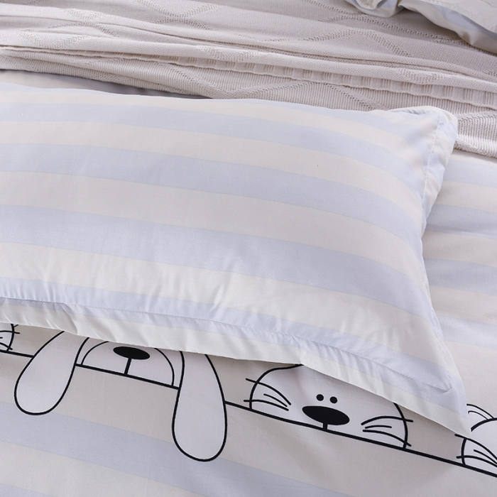 91家纺网 家纺一手货源 找家纺 米粒家纺 2018新品芦荟棉四件套萌宠乐园