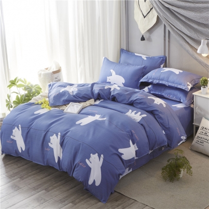 91家纺网 家纺一手货源 找家纺 米粒家纺 2018新品芦荟棉四件套酷先生