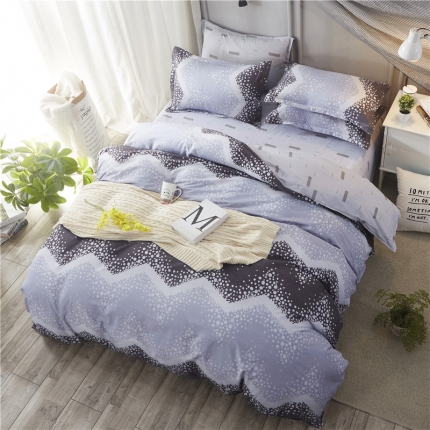 米粒家纺 2018新品芦荟棉四件套伦敦夜色