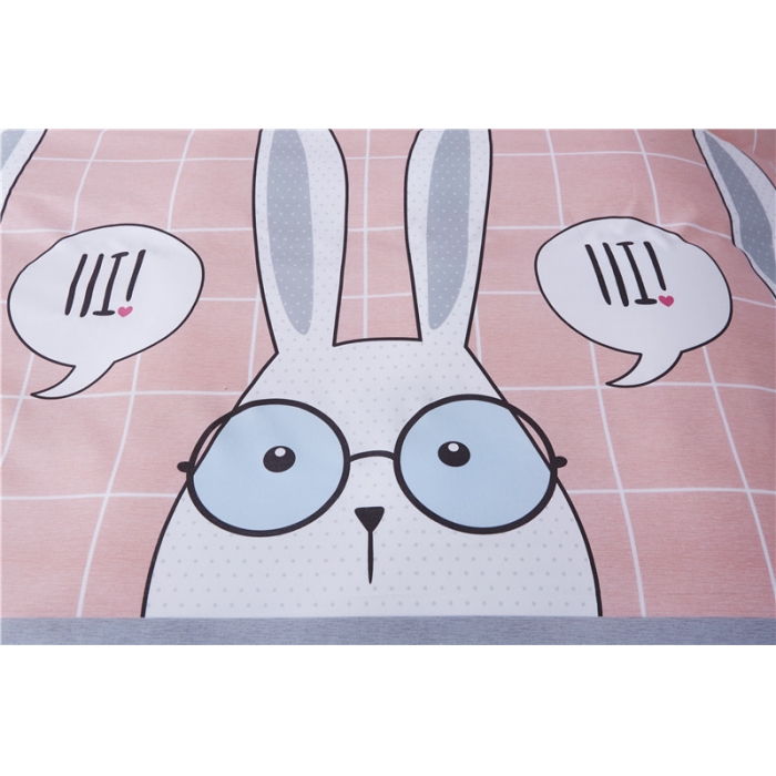 91家纺网 家纺一手货源 找家纺 米粒家纺 2018新品芦荟棉四件套兔子先生