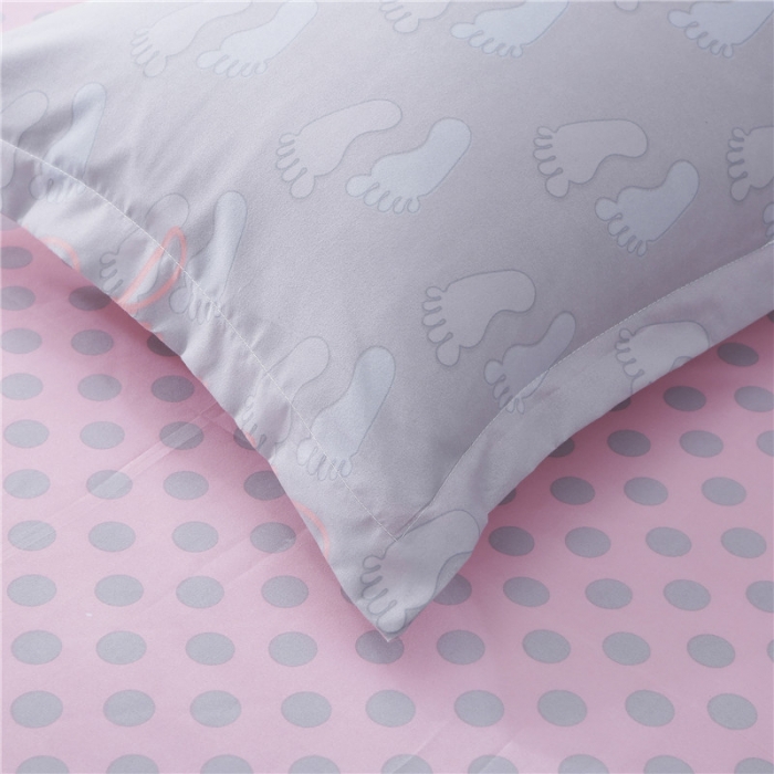 91家纺网 家纺一手货源 找家纺 米粒家纺 2018新品芦荟棉四件套小脚丫