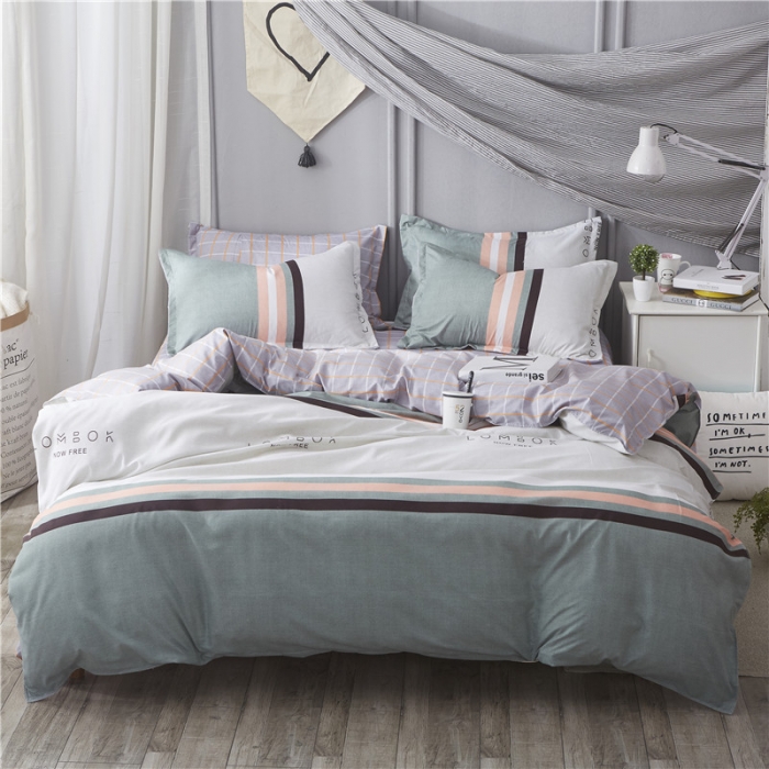 91家纺网 家纺一手货源 找家纺 米粒家纺 2018新品芦荟棉四件套北欧风情