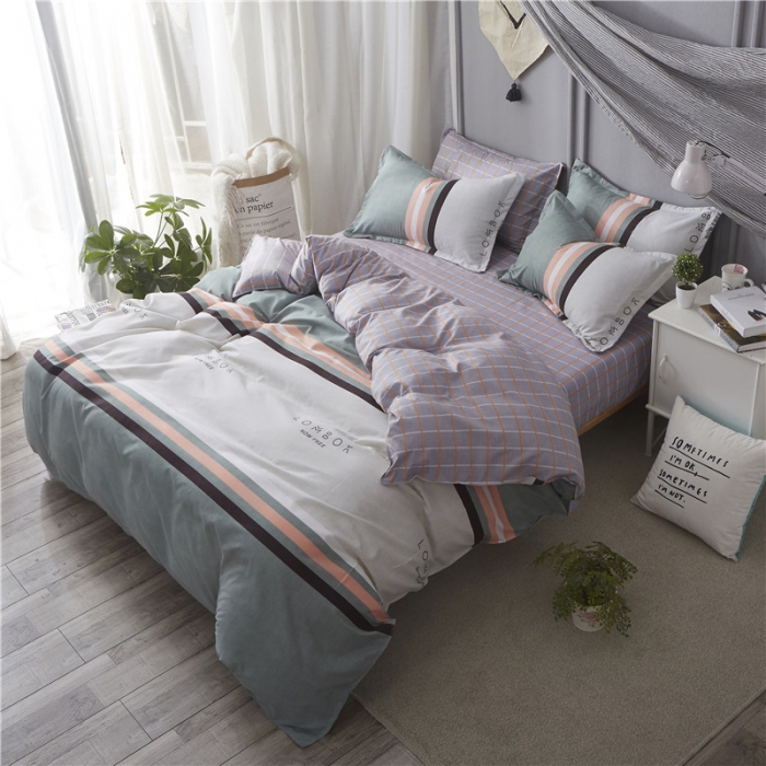 91家纺网 家纺一手货源 找家纺 米粒家纺 2018新品芦荟棉四件套北欧风情