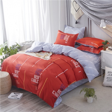 米粒家纺 2018新品芦荟棉四件套波拉格