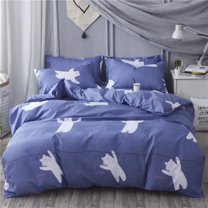 91家纺网 家纺一手货源 找家纺 米粒家纺 2018新品芦荟棉四件套酷先生