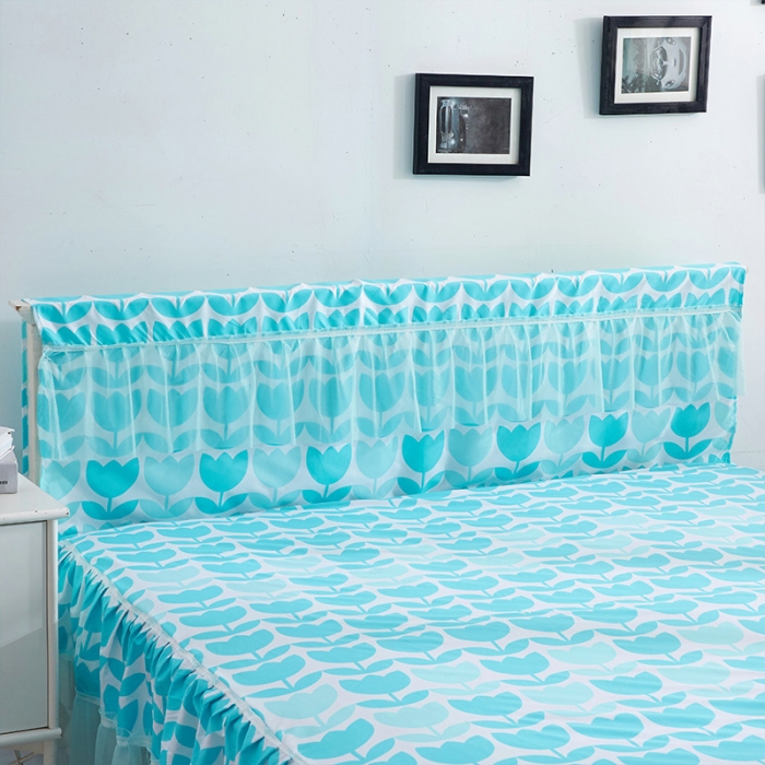 91家纺网 家纺一手货源 找家纺 米粒家纺 磨毛床裙系列 蓝色约定