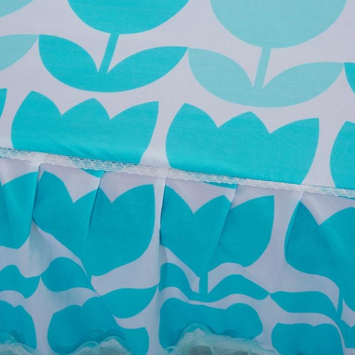 91家纺网 家纺一手货源 找家纺 米粒家纺 磨毛床裙系列 蓝色约定