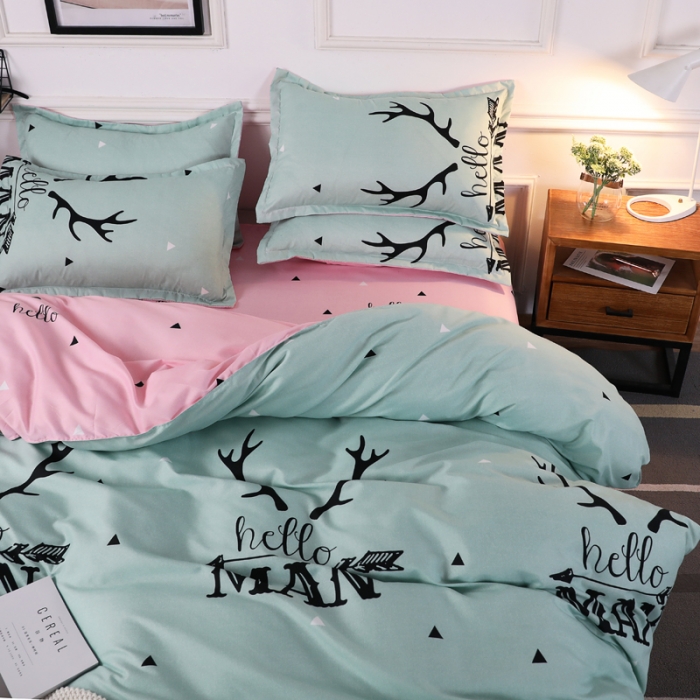 91家纺网 家纺一手货源 找家纺 米粒家纺 2018新款亲肤活性印花四件套原野