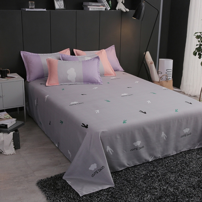 91家纺网 家纺一手货源 找家纺 米粒家纺 2018新品芦荟棉四件套 恐龙乐园