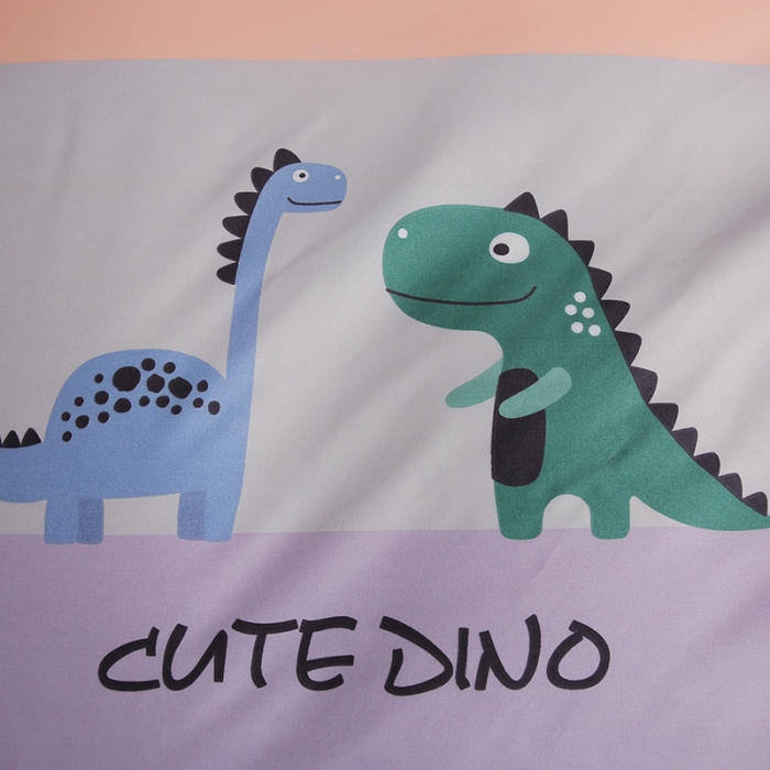 91家纺网 家纺一手货源 找家纺 米粒家纺 2018新品芦荟棉四件套 恐龙乐园