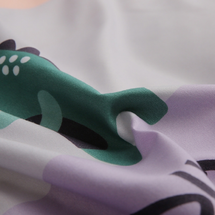 91家纺网 家纺一手货源 找家纺 米粒家纺 2018新品芦荟棉四件套 恐龙乐园