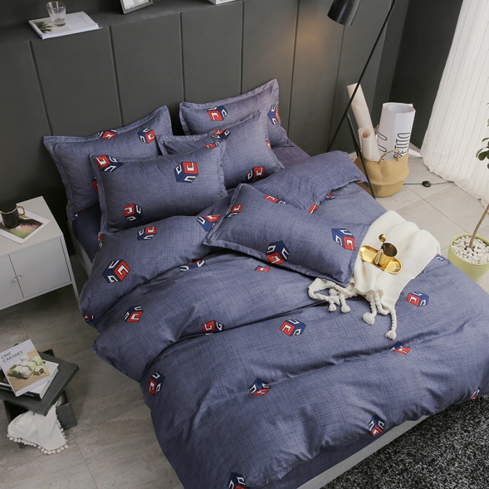 91家纺网 家纺一手货源 找家纺 米粒家纺 2018新品芦荟棉四件套 快乐魔方