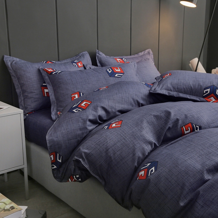 91家纺网 家纺一手货源 找家纺 米粒家纺 2018新品芦荟棉四件套 快乐魔方