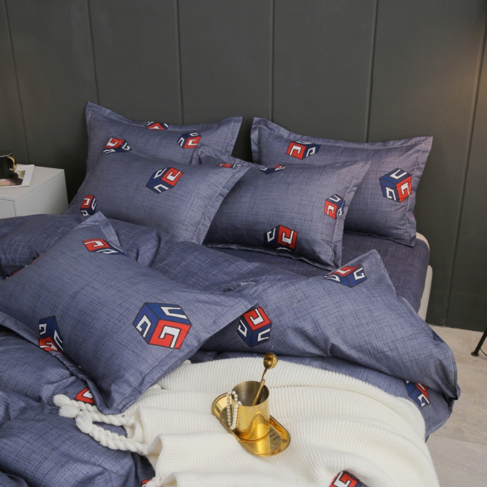 91家纺网 家纺一手货源 找家纺 米粒家纺 2018新品芦荟棉四件套 快乐魔方