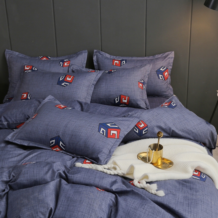 91家纺网 家纺一手货源 找家纺 米粒家纺 2018新品芦荟棉四件套 快乐魔方