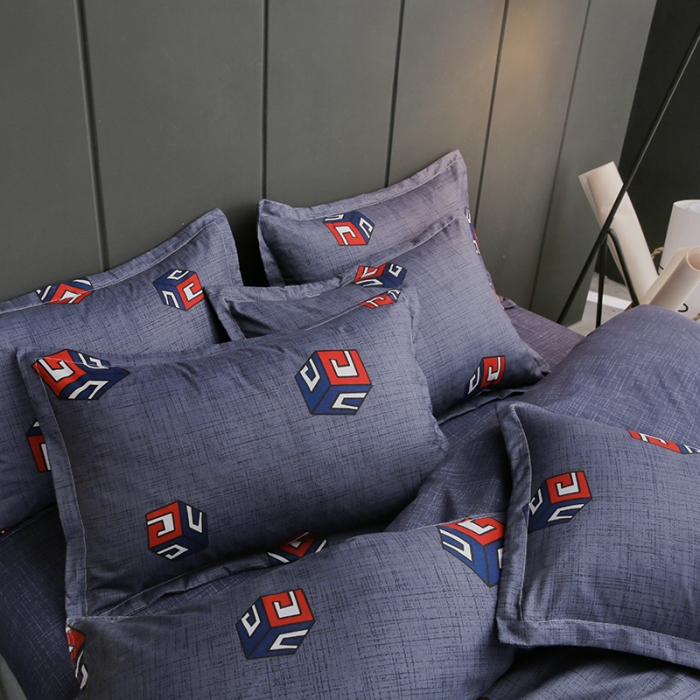 91家纺网 家纺一手货源 找家纺 米粒家纺 2018新品芦荟棉四件套 快乐魔方